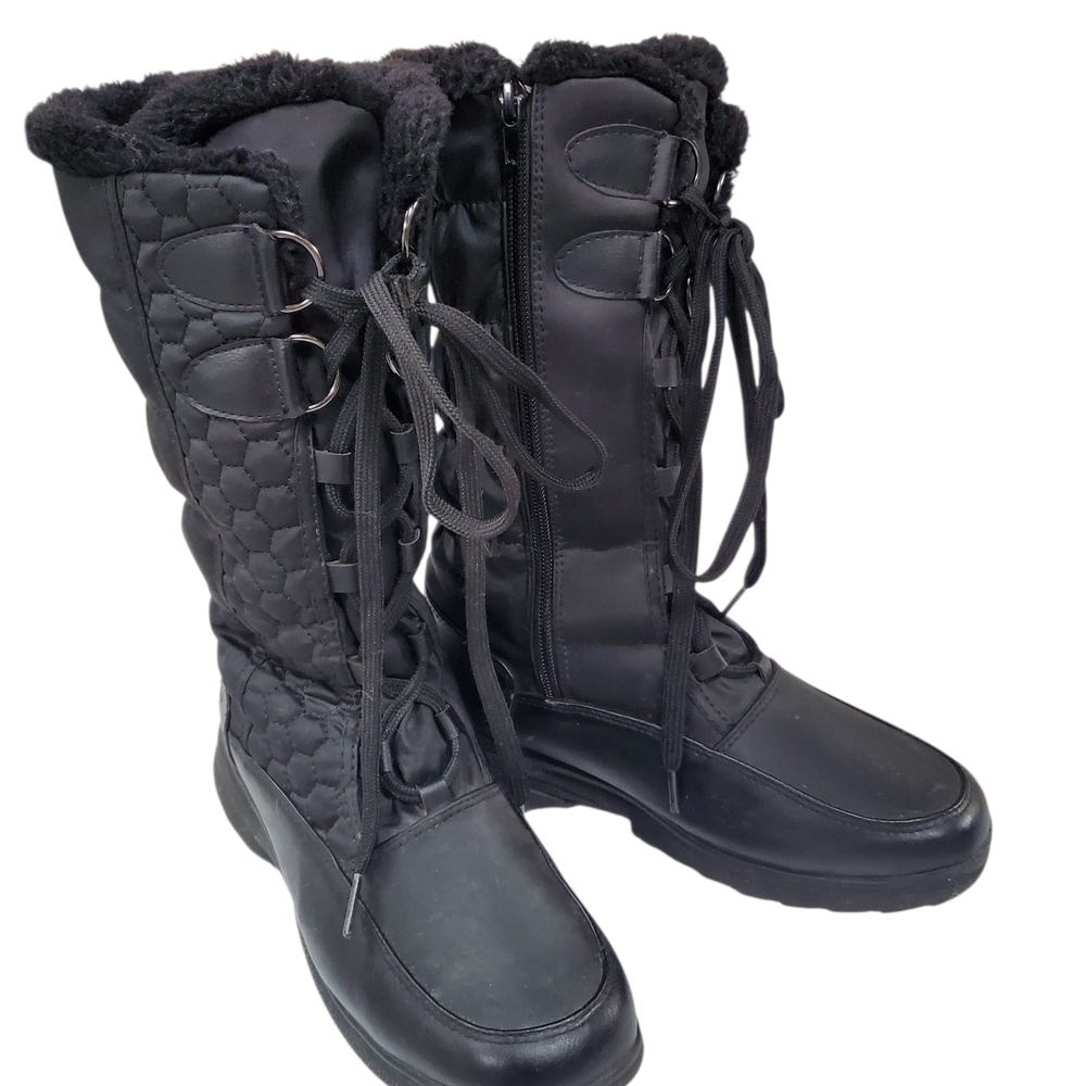 7.5 Weatherproof Black Quilted Winter Boots
